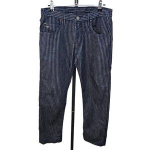 Emporio Armani Womens Straight Leg  Pinstripe Jeans